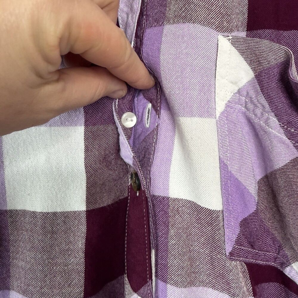 Terra &‎ Sky Women's Plus Size 3X Purple Plaid Button Down Shirt - Picture 6 of 16